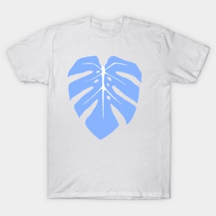 Baby Blue Monstera Leaf T-Shirt